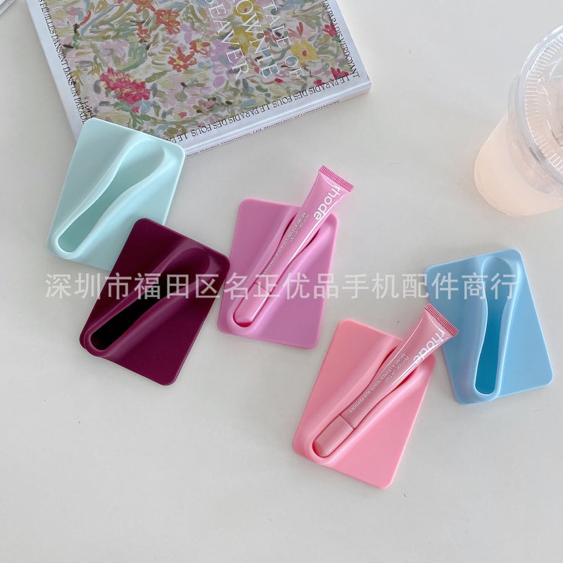 Silicone Lipstick Lip Glaze Lip Balm Mobile Phone Case Universal Bracket Adhesive For Iphone15Pro Accessories - Image 3